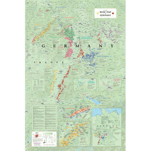 ワインマップ 世界ワイン地図 DE LONG Germany ドイツ ワインマップ UH104MP