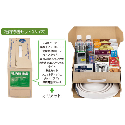 折りたたみヘルメット 加賀産業 オサメット防災用品 社内待機セットL KGBB-2SL 携帯 持ち運び可能 備蓄 防災用品