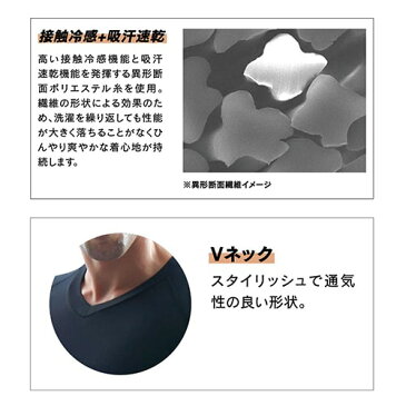 夏用半袖インナー Vネック アンダーシャツ 冷感 消臭 半そで パワーストレッチ JW-622 メンズ インナーウエアー アンダーウェア 下着 夏用インナー 半袖シャツ おたふく手袋