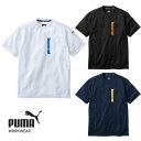 作業ウェア PUMA 半袖Tシャツ プーマ Tシャツ 速乾 メンズ 吸汗 ストレッチ 作業着 作業服 消臭テープ UVカット クールビズ 涼しい 制服 ユニフォーム スポーツ ゴルフ 白 黒 紺 春夏 ワーク シンプル ポリエステル