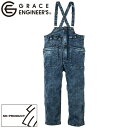 デニム サロペット オーバーオール デッキパンツ エスケープロダクト ボーダーレスデッキパンツ GE-661 作業着 通年 ストレッチ ヒップオープン ゆったり...