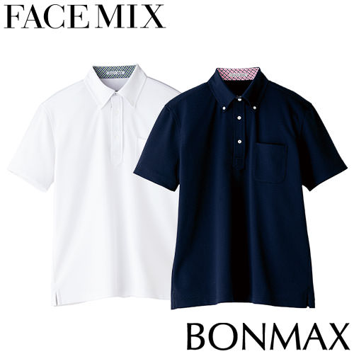 ポロシャツ 制服 ユニフォーム FACEMIX フェイスミックス 吸水速乾メンズポロシャツ（チェック） FB5023M 飲食店 メンズ 居酒屋 ラーメン屋 そば屋 うどん屋 おしゃれ かっこいい 丈夫 快適