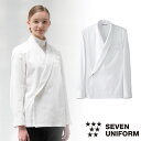 セブンユニフォーム 業務用 厨房服 調理服 和ドレスコート 長袖 BA1043 調理白衣 制服 ユニフォーム 男女兼用 メンズ レディース 綿100 おしゃれ ...