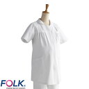 チュニック マタニティ 白衣 8001FK 看護師 ナース ナース服 FOLK フォーク 半袖 レディース 女性用 医療用 妊婦用 ショート丈 短め 膝上 かわ...