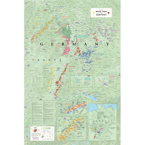 ワインマップ 世界ワイン地図 DE LONG Germany ドイツ ワインマップ UH104MP