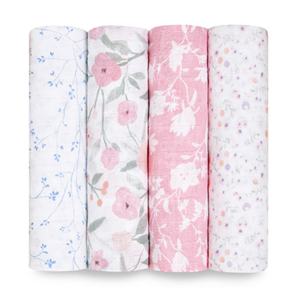 aden&anais スワドル4枚パック ma fleur 4-pack classic swaddles エイデンアンドアネイ 花柄 pink 出産祝い プレゼント ギフト ASWC40007jのサムネイル