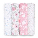 aden&anais スワドル4枚パック ma fleur 4-pack classic swaddles エイデンアンドアネイ 花柄 pink 出産祝い プレゼント ギフト ASWC40007j