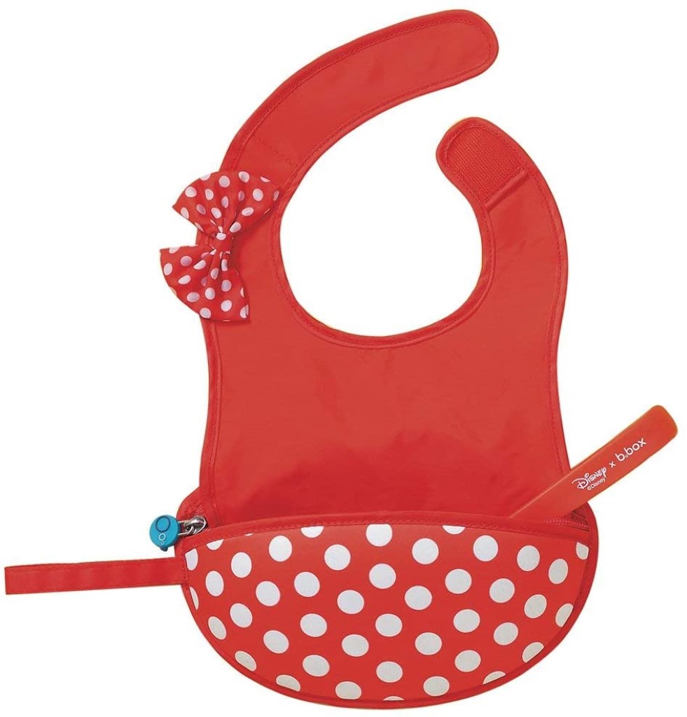 【ギフト無料】ビーボックス トラベルビブ ミニー b.box disney travel bib flexible spoon メール便可 weskiii 出産祝い 離乳食 お食事エプロン スタイ よだれかけ 袖なし 食洗機対応 持ち運び可能 コンパクト かわいい おしゃれ 保育園