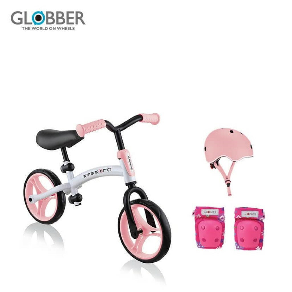 【送料無料】【ギフト包装無料】 GLOBBER 二輪車 キックバイク ペダル無し ゴーバイクデュオ発売記念セット vpgb202103 ピンク