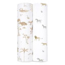 aden&anais オーガニック スワドル 2枚パック サファリドリーム safari dreams 2-pack organic swaddles エイデン...