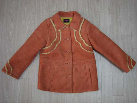 ポッキリ ZIDDY ジディー 子供服 長袖 コート アウター ブルゾン S 約 110cm スウェード オレンジ ★3 キッズ プチプラ 【中古】 ユーズド ...