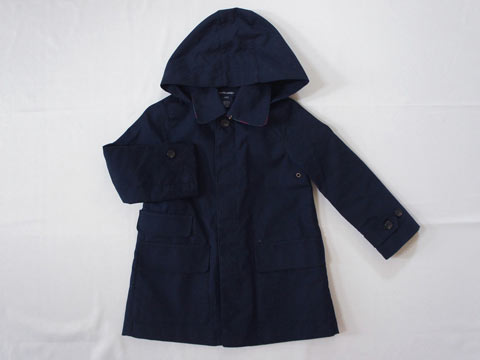 [m] ラルフローレン ralph lauren アウトレット 子供服 女の子 4歳 約 100cm 長袖 コート 紺 フード付き 春 秋 冬 ★4 アウター 冬服 ガールズ 女児 キッズ 【中古】 ユーズド リサイクル 古着 子ども服 こども