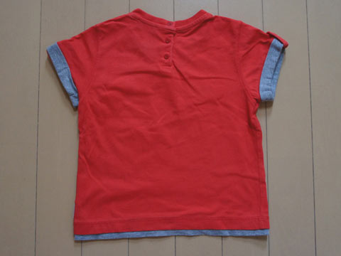 [m] アルマーニベビー armani baby アルマーニジュニア アウトレット 子供服 男の子 24M 約 90cm ベビー服 半袖 Tシャツ カットソー 赤 春 夏 ★3 トップス ボーイズ キッズ ベビー 【中古】 ユーズド 古着