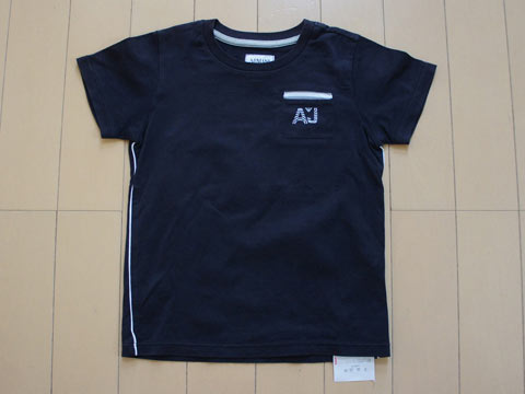 半額 セール 50%off SALE [最大1000円 offクーポン 対象] アルマーニジュニア armani junior アウトレット 子供服 男の子 2歳 約 90cm ベビー服 半袖 Tシャツ カットソー 黒 無地 ロゴ 春 夏 ★3 トップス ボーイズ キッズ ベビー 【中古】 ユーズド リサイクル 子ども服