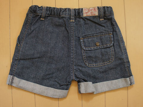 [m] プチバトー petit bateau アウトレット 子供服 女の子 5歳 約 100cm ショート パンツ デニム 青 春 夏 ★3 ズボン ボトムス ガールズ 女児 キッズ 【中古】 ユーズド リサイクル 古着 子ども服 こども