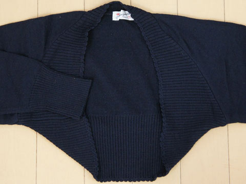 【70%off SALE 半額以下】 [ポイント最大12倍]★5 新品 未使用 銀座サエグサ sayegusa アウトレット 子供服 女の子 7歳 約 120cm 長袖 ボレロ カーディガン 紺 春 秋 トップス ガールズ 女児 キッズ 【中古】 ユーズド リサイクル こども