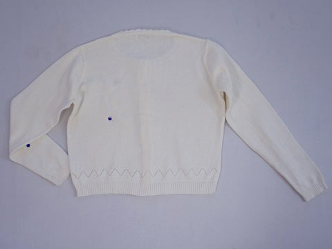 [m] 銀座サエグサ sayegusa アウトレット 子供服 女の子 7歳 約 120cm 長袖 カーディガン 白 受験 面接 フォーマル 習い事 お教室 春 夏 ★2 トップス ガールズ 女児 キッズ 【中古】 ユーズド リサイクル こども