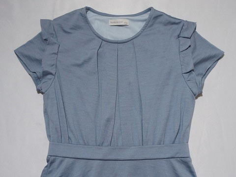 [m] 銀座サエグサ sayegusa アウトレット 子供服 女の子 11歳 約 140cm 150cm 半袖 ワンピース 水色 グレー 春 夏 秋 ★4 ガールズ 女児 キッズ ジュニア 【中古】 ユーズド リサイクル こども