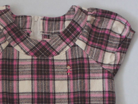 [マナマナ] ミキハウス miki house mikihouse アウトレット 子供服 女の子 100cm 半袖 ワンピース チェック ピンク 茶色 春 秋 冬 ★3 ガールズ 女児 キッズ 【中古】 ユーズド リサイクル 古着 子ども服 こども