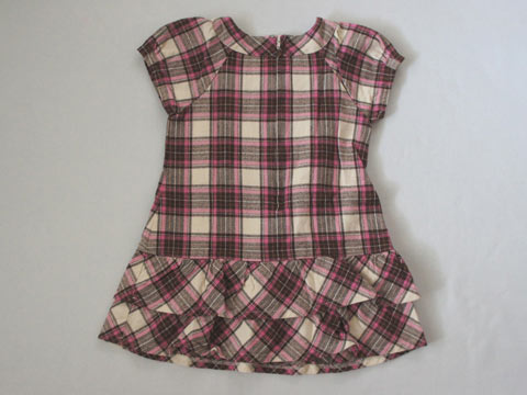 [マナマナ] ミキハウス miki house mikihouse アウトレット 子供服 女の子 100cm 半袖 ワンピース チェック ピンク 茶色 春 秋 冬 ★3 ガールズ 女児 キッズ 【中古】 ユーズド リサイクル 古着 子ども服 こども