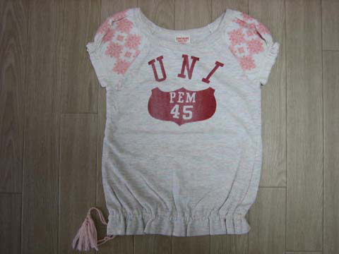 ポッキリ デニムアンドダンガリー DENIM DUNGAREE 子供服 半袖 Tシャツ ティーシャツ トップス カットソー プルオーバー S 110cm ★3 キッズ プチプラ 【中古】 ユーズド 女の子 ガールズ ブランド USED アウトレット 古着 子ども服 こども服 子供