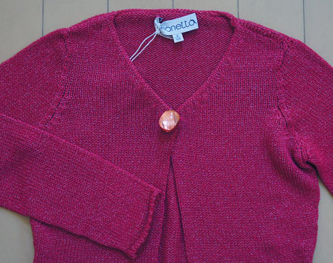 [m]★5 新品 未使用 シモネッタミニ simonetta mini マメール アウトレット 子供服 女の子 8歳 約 130cm 長袖 カーディガン ピンク 春 夏 秋 トップス ガールズ キッズ 【中古】 ユーズド リサイクル 古着 子ども服