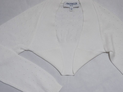 [m] シモネッタミニ simonetta mini マメール アウトレット 子供服 女の子 130cm 長袖 ボレロ カーディガン 白 春 夏 ★3 トップス ガールズ 女児 キッズ 【中古】 ユーズド リサイクル こども