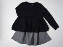 [m] ベベ bebe アウトレット 子供服 女の子 140cm 長袖 セーター ニット スカート 2点 黒 グレー 秋 冬 ★3 セットアップ 冬服 ガールズ 女児 キッズ ジュニア 【中古】 ユーズド リサイクル こども