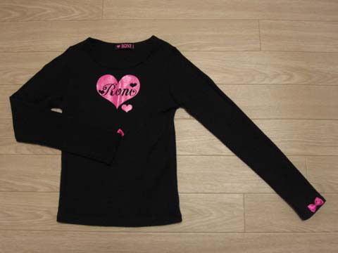 Rakuten - [m] ポッキリ RONI ロニィ ロニ　ロニー 子供服 長袖 Tシャツ ティーシャツ トップス カットソー 黒 ロゴ SS 約 100cm ★4 ( キッズ プチプラ 【中古】 ユーズド 女の子 女児 ガールズ ブランド USED アウトレット