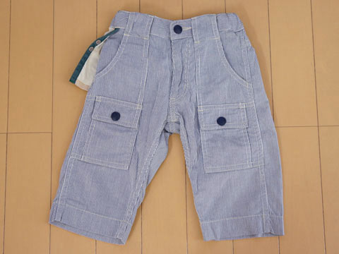 70%off SALE 半額以下 デニムアンドダンガリー DENIM DUNGAREE 子供服 男の子 男児 女の子 女児 ハーフパンツ ズボン ボトムス ズボン 薄手 青 ブルー ストライプ 春 夏 100cm ★3 キッズ 【中古】 ユーズド ボーイズ ガールズ アウトレット リサイクル 古着 子ども服)