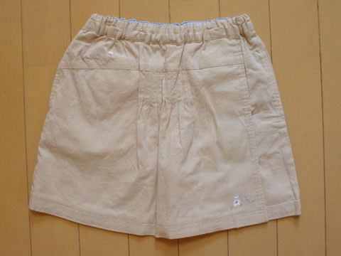 [m] ファミリア familiar 110cm アウトレット 子供服 女の子 ラップ キュロット スカート ベージュ 無..