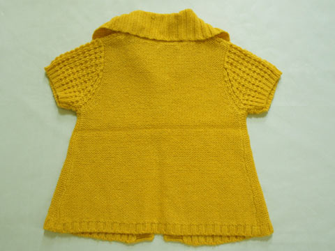[m] ベベ bebe アウトレット 子供服 女の子 120cm 半袖 カーディガン 黄色 秋 冬 ★3 トップス ガールズ 女児 キッズ 【中古】 ユーズド リサイクル 古着 子ども服 こども