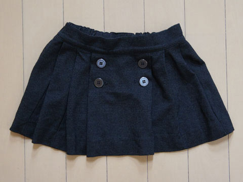 樂天商城 - [m]ベベ bebe アウトレット 子供服 女の子 100cm スカート グレー 無地 ボックスプリーツ 春 夏 秋 ★3 ボトムス ガールズ 女児 キッズ 【中古】 ユーズド リサイクル 古着
