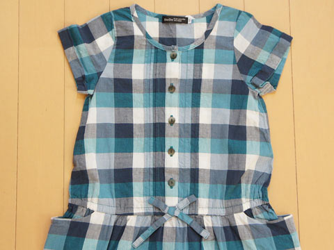 [最大P14倍 5日24h要エントリー] ベベ bebe アウトレット 子供服 女の子 110cm 半袖 ワンピース チェック 青 春 夏 ★4 ガールズ 女児 キッズ 【中古】 ユーズド リサイクル 古着