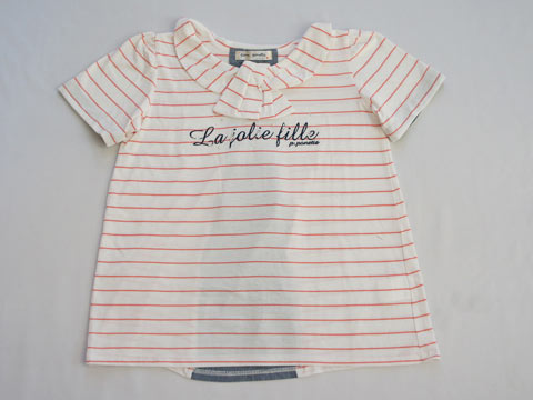 【セール 30%off SALE】 [クーポン配布中] ポンポネットジュニア pom ponette junior アウトレット 子供服 女の子 160cm 半袖 カットソー 白 ボーダー オレンジ 春 夏 ★3 トップス ガールズ 女児 キッズ ジュニア 【中古】 ユーズド リサイクル