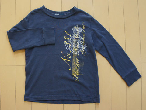 [m] ポロ ラルフローレン polo ralph lauren アウトレット 子供服 男の子 110cm 長袖 Tシャツ ロンT カットソー 紺 春 夏 秋 ★2 トップス ボーイズ 男児 キッズ 【中古】 ユーズド リサイクル 古着 子ども服 こども