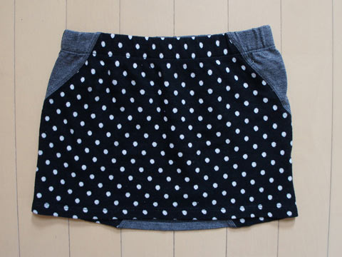 樂天商城 - [m]【中古】 ユーズド シモネッタミニ simonetta mini マメール 子供服 女の子 8歳 約 130cm スカート 黒 水玉 グレー 秋 冬 ★4 キッズ ガールズ 女児 アウトレット リサイクル 古着