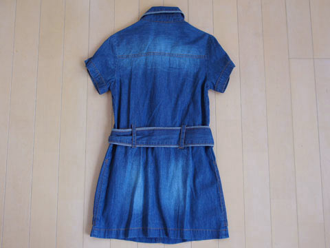 [最大P14倍 5日24h要エントリー] イオ ソノマオ io sonomao 約 120cm 子供服 ワンピース 女の子 女児 ワンピ ダンガリー 青 ブルー 半袖 夏★3キッズ 【中古】 ユーズド ガールズ アウトレット リサイクル 古着 子ども服 こども服 子供