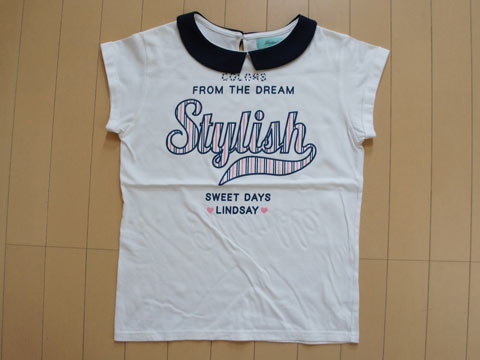 Rakuten - [m] リンジィ lindsay アウトレット 子供服 女の子 M 150cm 半袖 Tシャツ カットソー 白 春 夏 ★4 トップス ガールズ 女児 キッズ ジュニア 【中古】 ユーズド リサイクル 古着 子ども服 こども
