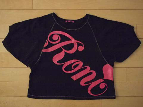 【70%off SALE 半額以下】 RONI ロニィ ロニ　ロニー 子供服 長袖 Tシャツ ロンt ティーシャツ トップス カットソー プルオーバー 黒 ロゴ S 約 110cm ★4 キッズ 【中古】 ユーズド 女の子 ガールズ ブランド USED アウトレット リサイクル 古着服 こども服 子供