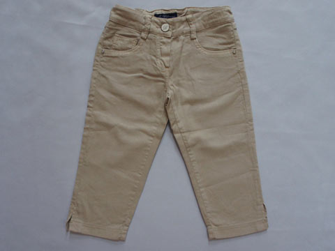 [m] ★5 新品 未使用 ミスブルマリン miss blumarine マメール アウトレット 子供服 女の子 6歳 約 110cm 120cm パンツ ベージュ 七分丈 春 夏 ボトムス ガールズ 女児 キッズ 【中古】 ユーズド リサイクル