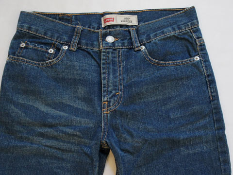 [m] リーバイス llevi strauss アウトレット 子供服 男の子 約 150cm ジーンズ デニム パンツ ハーフ丈 青 春 夏 ★4 ジーパン ボトムス ボーイズ 男児 キッズ ジュニア 【中古】 ユーズド リサイクル こども