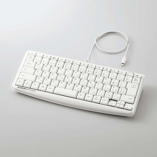 エレコム　Lightning 静音ミニキーボード　　TK－LCM02WH　4549550180368のサムネイル