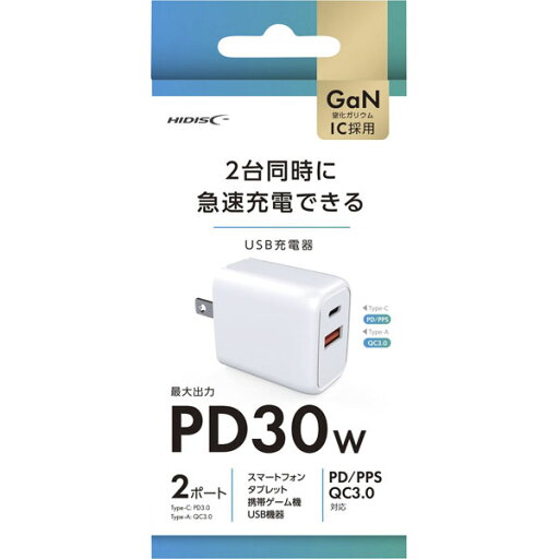 PD30W対応充電器 HD−AC2P30WH PD30W対応充電器 HD−AC2P30WH