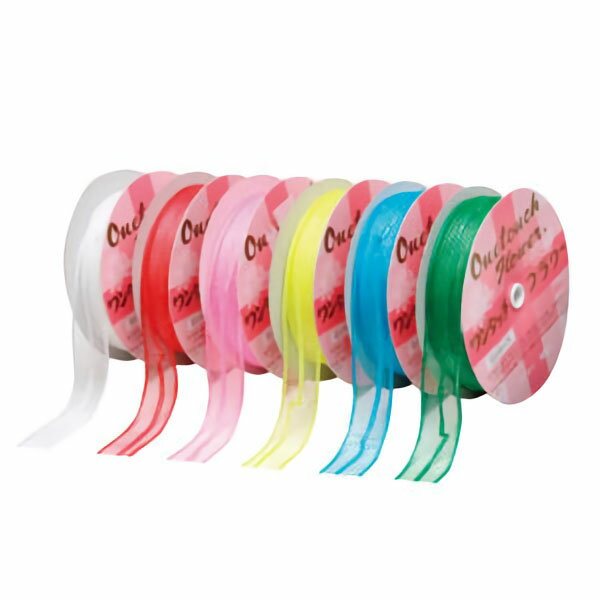 ワンタッチフラワーリボン15mm 緑