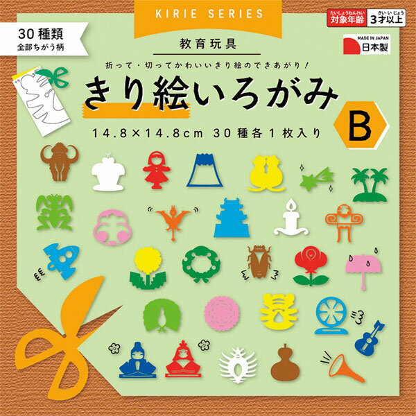 切り絵いろがみB いろがみ おりがみ 切り絵いろがみ 4907756034869のサムネイル