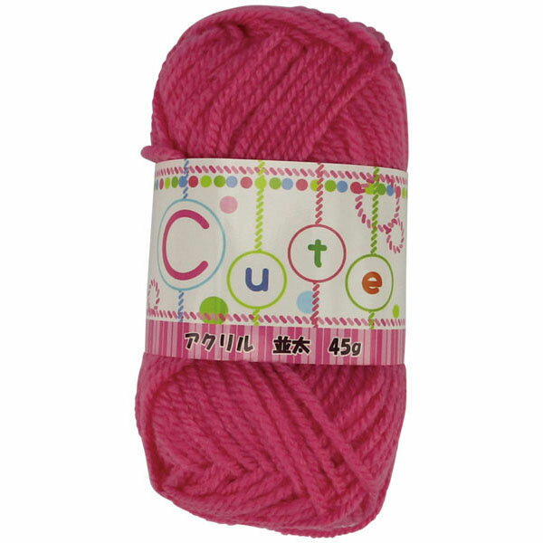毛糸　並太　桃　45g　5玉入 毛糸 4589952136082