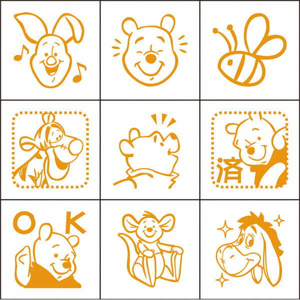 くまのプーさん／チェックスタンプ　　CK9−051 ゴム印 ごほうびスタンプ チェックスタンプ スタンプ キャラクタースタンプ スタンプ ごほうびスタンプ ディズニー スタンプ 4977524128724のサムネイル