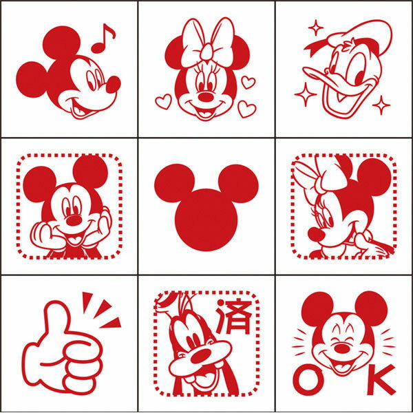 ミッキー＆フレンズ／チェックスタンプ　　CK9−050 ゴム印 ごほうびスタンプ チェックスタンプ スタンプ キャラクタースタンプ スタンプ ごほうびスタンプ ディズニー スタンプ 4977524128717のサムネイル
