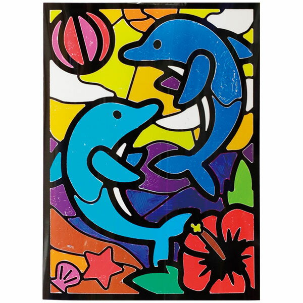 こすって簡単ステンドグラス イルカ 80131 【新入荷アイテム】